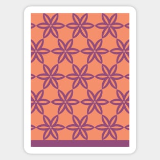 Geometric Flowers Pattern - Purple Sticker